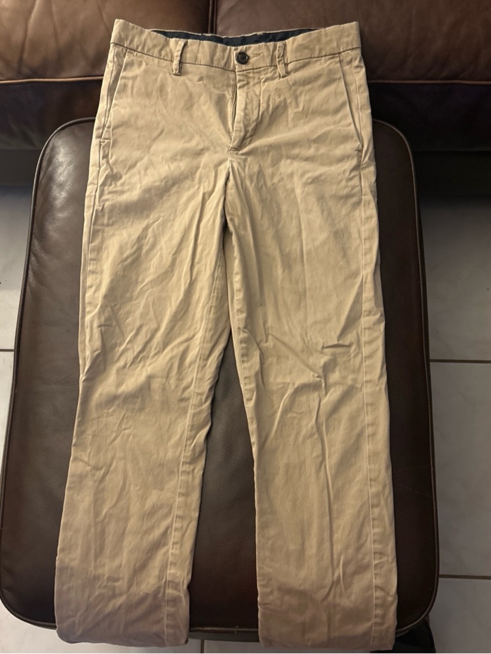 Murano Khaki Beige Chino Pants - Straight Leg